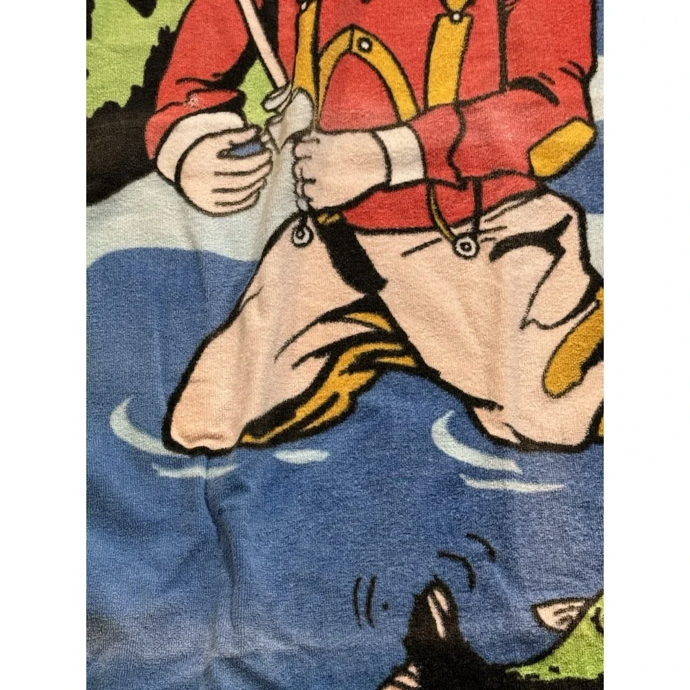 Fisherman‎ Themed Graphic Vtg Beach Towel